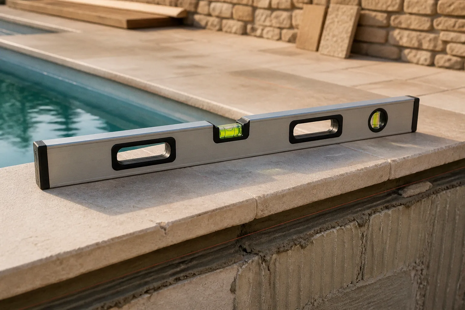 Margelles de piscine : 4 méthodes pour corriger un faux niveau