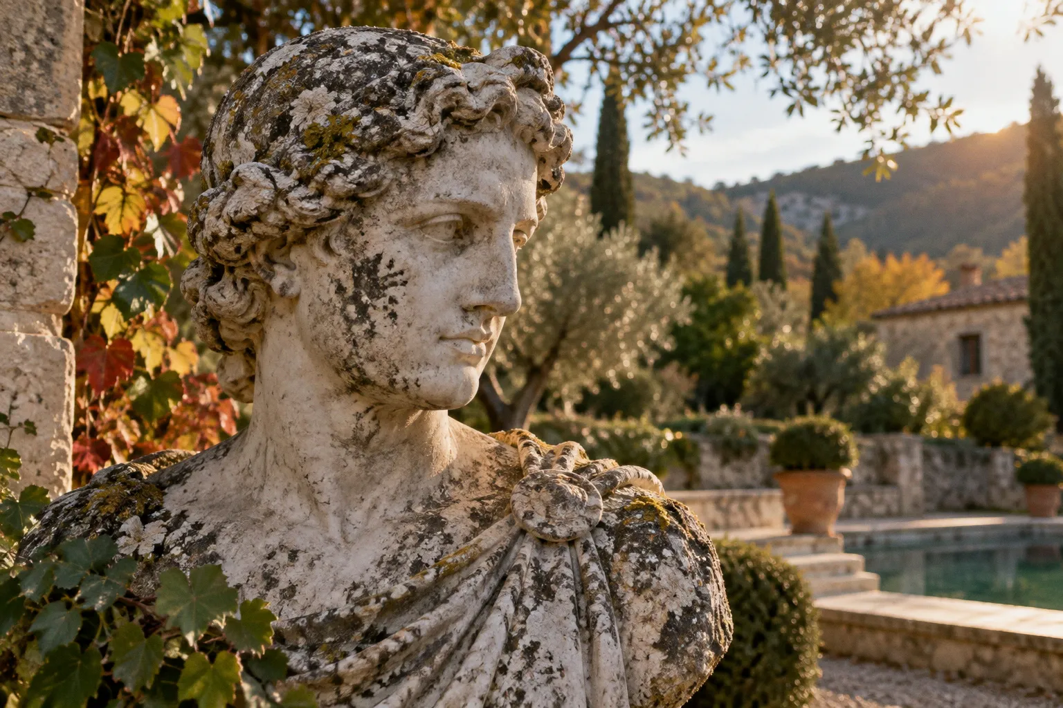 Un buste en marbre méconnu : quand une sculpture d'art finit en décoration de jardin