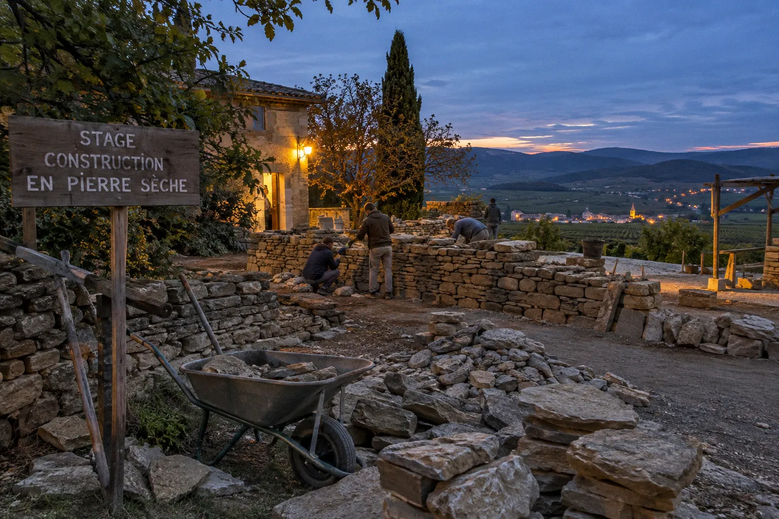 Une association beaujolaise propose des stages de construction en pierre sèche